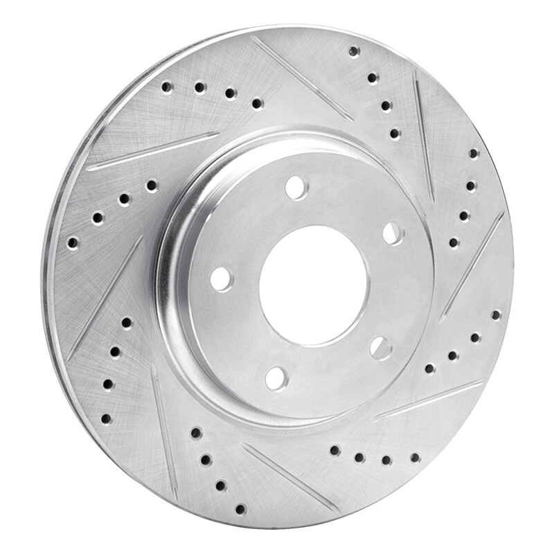 Infiniti I35 Brake Rotor (1) - Front Right - R1 Concepts - Drilled & Slotted - Silver - `02-`06